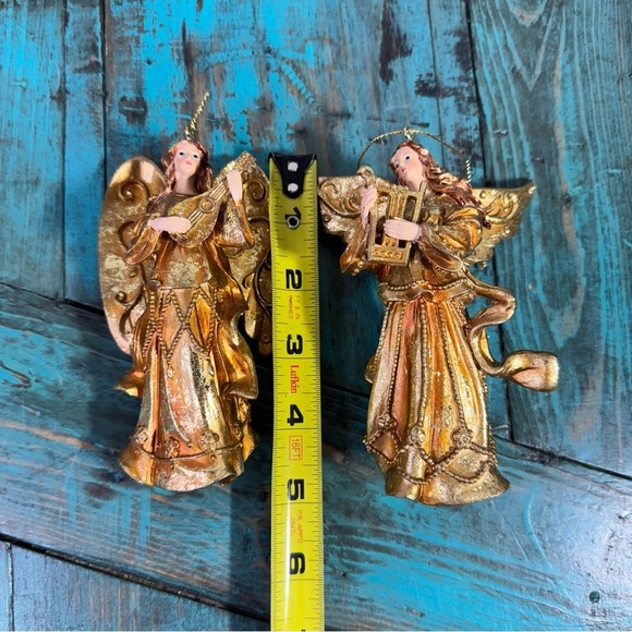 Vintage Angel Gold Christmas Tree Ornaments - Picture 2 of 12